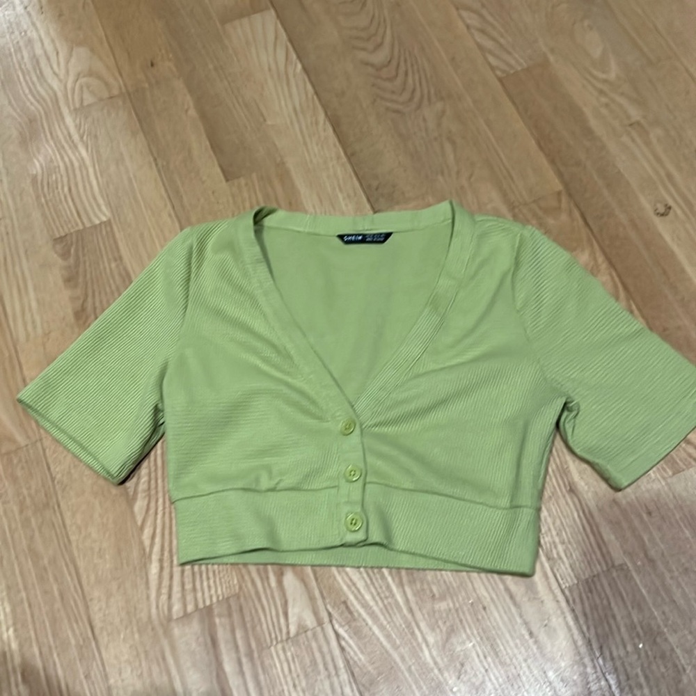 Green Crop Sweater
